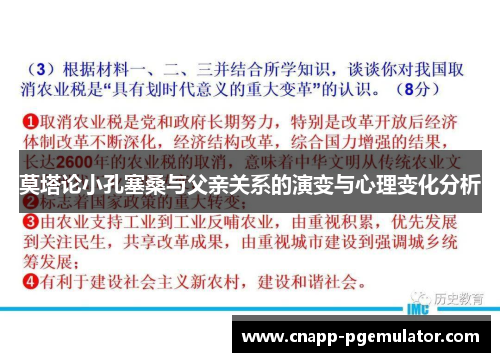 莫塔论小孔塞桑与父亲关系的演变与心理变化分析